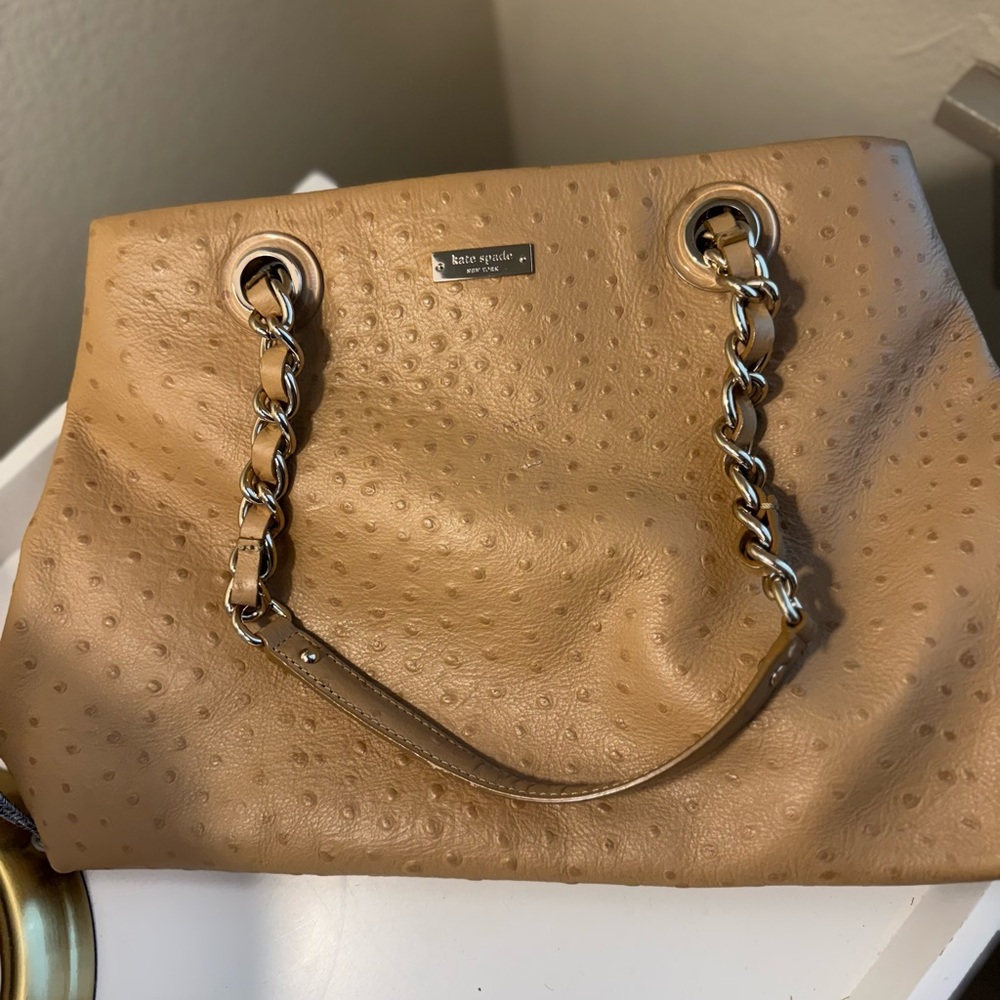 Kate Spade Tan Textured Leather Shoulder Bag